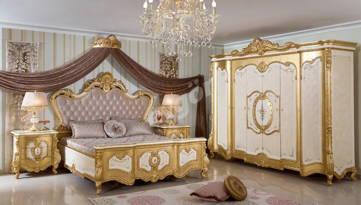 Tuğrahan Altın Varaklı Yatak Odası Modelleri, Fiyatları Evgör Mobilya