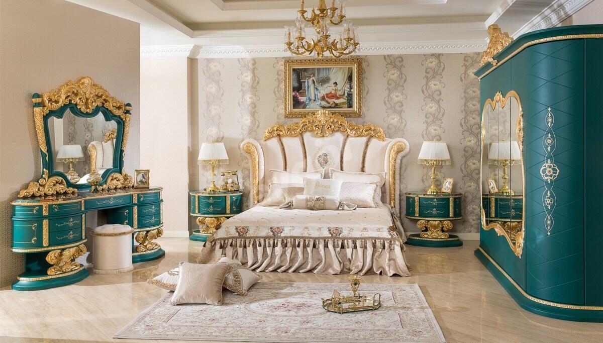 Villa Altın Varaklı Yatak Odası Modelleri, Fiyatları Evgör Mobilya
