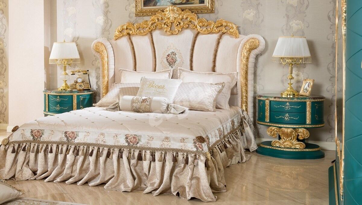 Villa Altın Varaklı Yatak Odası Modelleri, Fiyatları Evgör Mobilya
